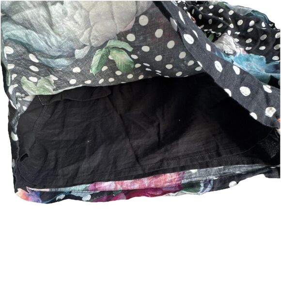 Johnny Was Workshop Size L Polkalona Floral Paperbag Shorts Boho Chic Cotton - Picture 9 of 13